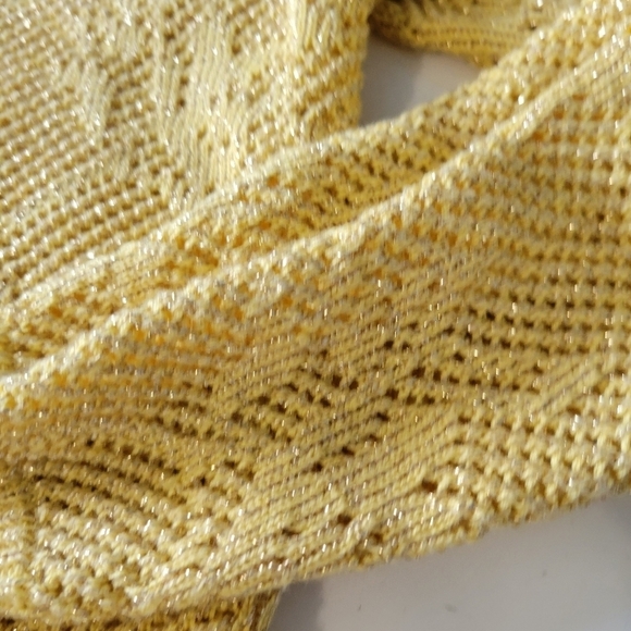 Carlos Arias for S.G.G. Knit Metallic Knit Sweater Small Yellow - Picture 5 of 10